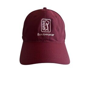 TPC San Antonio Maroon Adjustable Baseball Cap By Ahead Performance Mid Fit